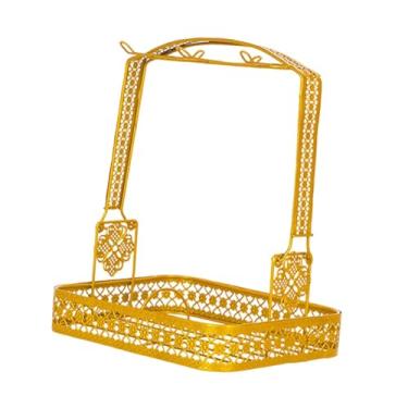 Imagem de IEUDNS Escorredor de garrafas organizador de cozinha presente escritório versátil para 6 xícaras acessórios, Quadrado Dourado