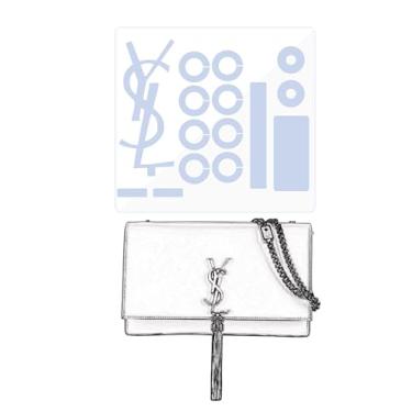 Imagem de BagArmor Película protetora de hardware, compatível com YSL Kate Tassel Medium. Adesivo de ferragem de bolsa transparente, antiarranhões, transparente