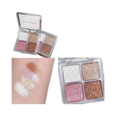 Imagem de Paleta de Iluminador Facial com Glitter - 4 Cores, À Prova D'Água e co