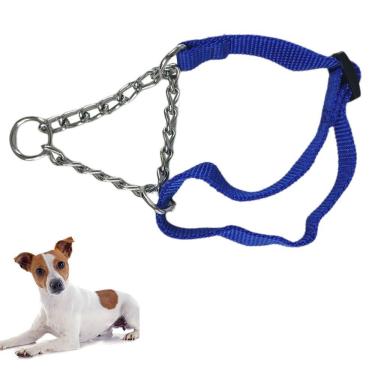 Imagem de Coleira Ajustavel 1.5Cm Guia Elo Torcido Aço Semi Enforcador