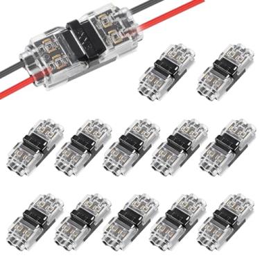Imagem de Pacote com 12 conectores de fio de baixa tensão, torneira de fio 20-24 calibres conectores Splicer, conector de emenda de fios rápidos tipo I 2 pinos, conector de emenda de baixa tensão e alta tensão