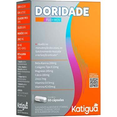 Imagem de KATIGUÁ Doridade Beta Alanina Colágeno Tipo Ii Magnésio Cálcio Zinco Vitamina D3 & K2 Sem Sabor Katiguá 60 Cápsulas Rígidas • 30 Doses Cinza