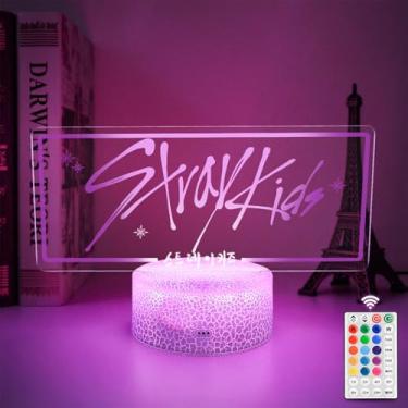 Imagem de Crazepony Luz noturna LED dispersa 16 cores ajustável com controle remoto, adequada para presentes de fãs do SKZ Stay, produtos infantis perdidos, lâmpada de decoração de quarto, presentes de