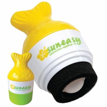 Imagem de Aplicador de protetor solar Sun-Easy, recarregável com esponja para crianças e bebês, aplicação divertida, rápida e sem bagunça, comporta 80 ml, tampa peixe/verde