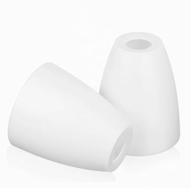 Imagem de 2 peças de cúpula de plástico fosco branco 30 mm orifício de cabeça plana oval gaiola de substituição para candelabro pingente lâmpadas de chão capas