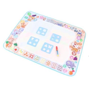 Imagem de TOPINCN Tapete de Doodle de água, 80x60cm, Pintura a água Reutilizável, Placa de Escrita, Brinquedos Educativos Com Canetas para Padrões de Animais e Frutas do Alfabeto