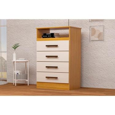 Imagem de Cômoda Casal Jéssica C- 1 Nicho E 4 Gavetas Nature-off White - Acp