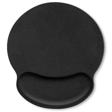 Imagem de Mouse pad com descanso de pulso em gel, mouse ergonômico preto com suporte de pulso, superfície lisa e base de poliuretano antiderrapante, mouse portátil para alívio da dor para computador, laptop