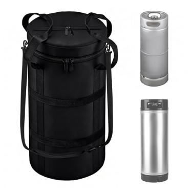 Imagem de Refrigerador de barril para cerveja caseira, refrigerador de cerveja, compatível com novo barril de bloqueio de bola de 5 galões e novo barril de 5 galões, tecido Oxford 600D adiciona algodão, camada