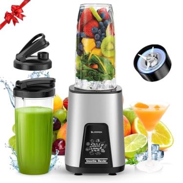Imagem de Lampick Liquidificador para smoothie, liquidificador pessoal de 900 W para shakes e smoothies com 2 copos portáteis sem BPA de 623 g, espremedor pequeno para shake de proteína, comida de bebê, bebida