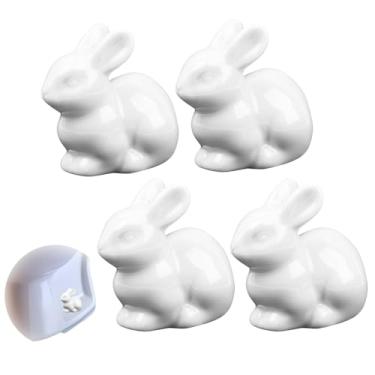 Imagem de Framad 4 peças de tampas de parafuso de vaso sanitário decorativas, tampas de maçaneta de vaso sanitário de cerâmica de porcelana para parte inferior do vaso sanitário se encaixa na maioria dos