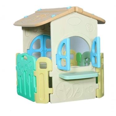 Imagem de Casinha Infantil Plástico Playground Brinquedo Criança Com Cesta Basquete Importado