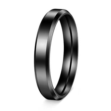 Imagem de Udolfly Alianças de casamento para homens mulheres 4 mm 6 mm 8 mm anéis de titânio altamente polido ouro/preto/prata anéis de compromisso para ele ela, 12, Metal, Sem pedra preciosa