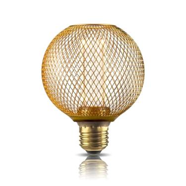 Imagem de Harwez Lâmpada Led Decorativa, Capa De Malha Metálica Dourada, Base Média E26, Luzes Led Para Abajur De Chão De Quarto, Luminária De Teto E Abajur De Mesa, 3,5 W Regulável, Lâmpadas De Brilho Branc