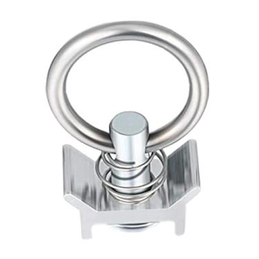 Imagem de Ioensy Trilho em L com pino único e anel redondo, fácil de instalar, em aço inoxidável, para amarração de caçambas de caminhonetes e iluminação, 1 Pedaço