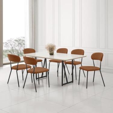 Imagem de Conjunto Sala de Jantar com 6 Cadeiras Betina - Aço Nobre Móveis