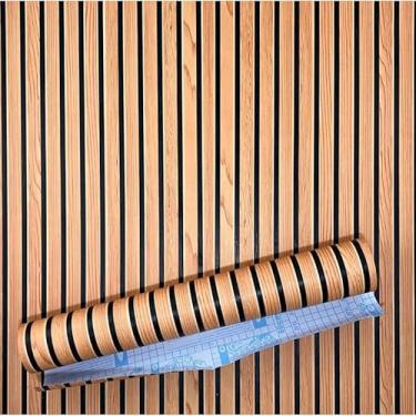 Imagem de Papel de Parede 10 METROS x 45CM Adesivo Autocolante para Sala Quarto Conveniente E Eficiente Elegante E Prático(Ripado 9)