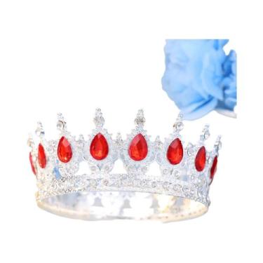 Imagem de Tiara Redonda De Strass Para Noivas, Mulheres, Rainhas, Princesas E Me
