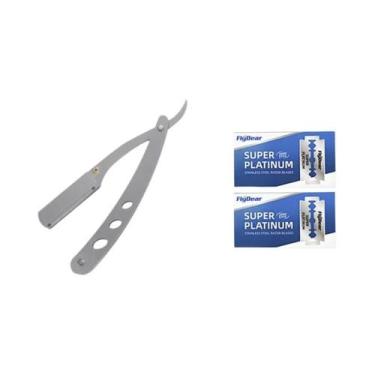 Imagem de Navalha Manual Retrô Masculina De Aço Inoxidável Com Lâmina Dobrável P