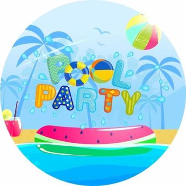 Imagem de Painel Festa Redondo C/ Elástico 1,50m Pool Party - Fadrix, Pool party