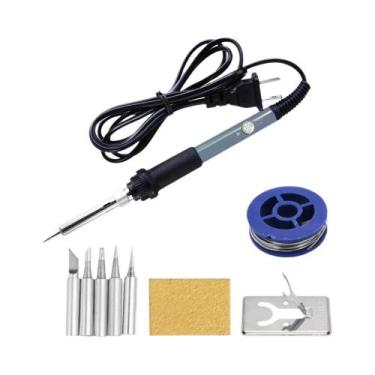 Imagem de Kit De Ferro De Solda Elétrico Ajustável De 60W Com Temperatura Contro