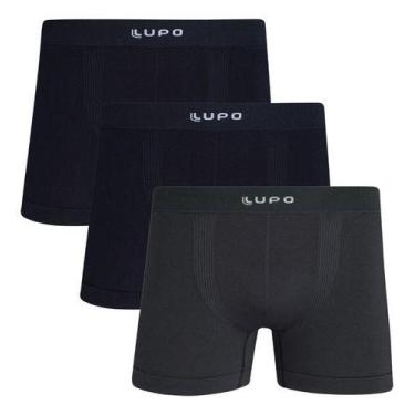 Imagem de Kit 3 Cuecas Boxer Lupo Micromodal Sem Costura Original 661, 2 preto, 