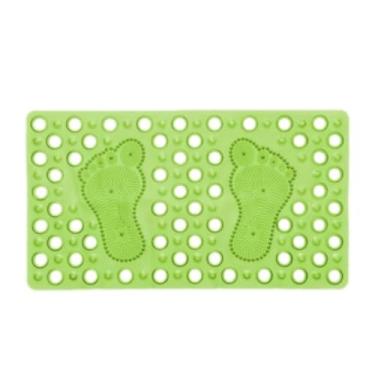 Imagem de Tapete Antiderrapante com Ventosas para Banheiro. Tapete Retangular Não Escorrega p/Box ou Banheira. PVC Durável (Verde)