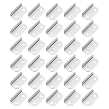 Imagem de ZYAMY 30 peças placa de bloqueio de armário em forma de L placa de bloqueio de gaveta angular para mesas de varanda portas deslizantes e guarda-roupas de casa fixadores de ferragens prata
