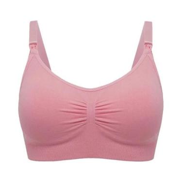 Imagem de Sutiã De Amamentação Sem Costura plus Size Respirável Com Efeito Push 