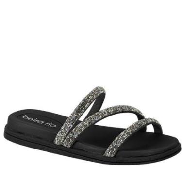 Imagem de Chinelo Feminino Beira Rio Flatform Tiras Strass e Metalizad-Feminino