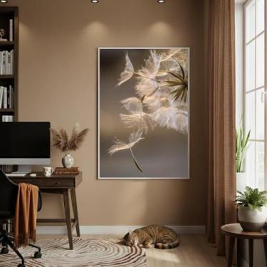 Imagem de Quadro Decorativo Dente De Leão Branco 70X50Cm Mold Branca - Quadros O