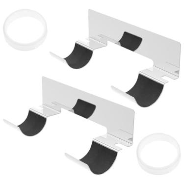 Imagem de 2 organizadores de ferramentas de cabelo, suporte para secador de cabelo, suporte de secador de cabelo que economiza espaço, organizador de banheiro fácil de instalar, autoadesivo, para secador de