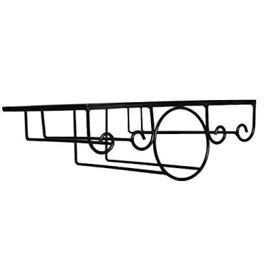 Imagem de Suporte de taça de vinho suporte para pendurar copo de vidro prateleira para armários de cozinha suporte de taça de vinho pendurado (cor: preto tamanho: 30 * 23 cm) (preto 30 * 23 cm) (preto 30 * 23