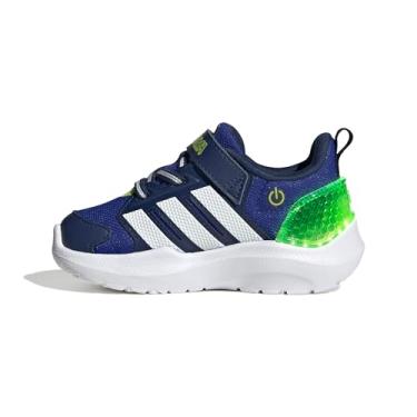 Imagem de adidas Tênis Lightorama para bebês meninos, Azul lúcido, branco/slime solar, 9 Toddler