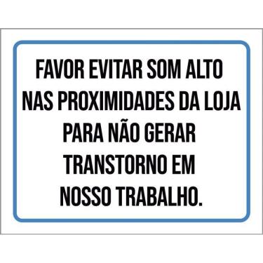 Imagem de Placa De Sinalização - Favor Evitar Som Alto 36X46