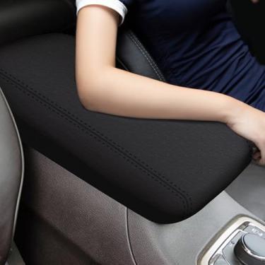 Imagem de faccaibbg Capa de console central compatível com Jeep Grand Cherokee 2011-2021, tampa de apoio de braço de couro, cobertura de descanso de braço para carro, capa protetora de caixa de apoio de braço