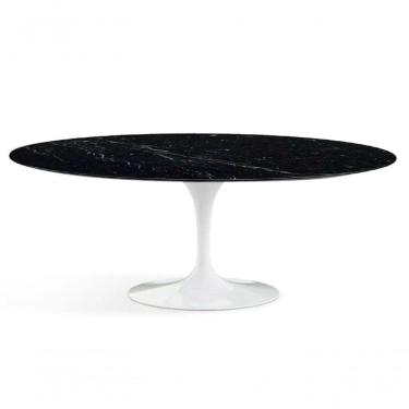 Imagem de Mesa De Jantar Saarinen Oval 160X90cm Mármore Nero Branco
