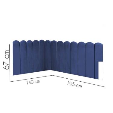 Imagem de Cabeceira Painel Cama Casal Box Nuvem Suede Sandy 140 Cm :azul