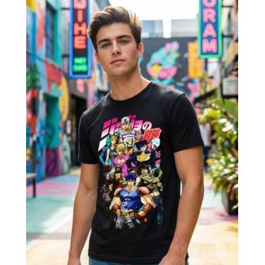 Imagem de Camiseta Unissex Jojo's Bizarre Adventure - Premium Tamanho:XGCor:Pret