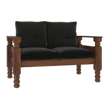 Imagem de Namoradeira 2 Lugares Madeira Maciça Liz Multimóveis VCR7002, Grafite