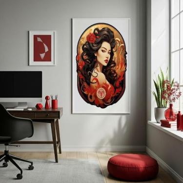 Imagem de Quadro Decor Mulher De Áries 70X50Cm Mold Branca - Quadros On-Line