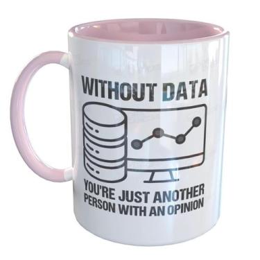 Imagem de Caneca Porcelana Dev Data Science - Pense Canecas, Rosa Claro