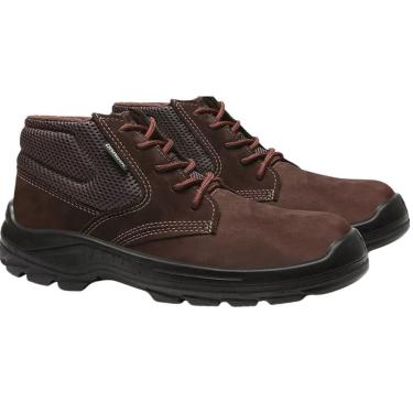 Imagem de Botina Segurança Proteção Eletricista NR10 PVC Nobuck Marrom Bracol CA 48383