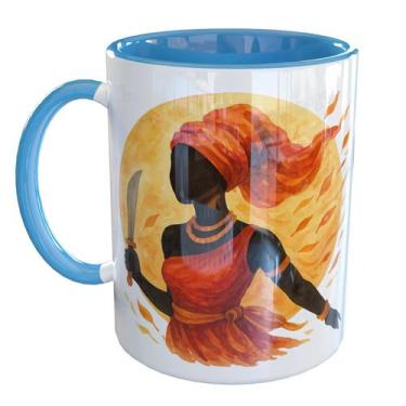 Imagem de Caneca Porcelana Iansa Oya Umbanda Orixas - Pense Canecas, Azul Claro