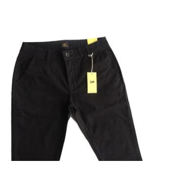 Imagem de Calça Chino Lee Masculina Slim, Preto 2203, 42