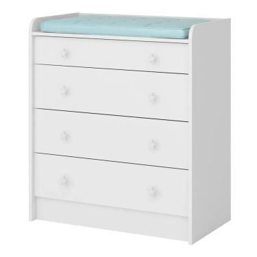Imagem de Cômoda Infantil Trocador Doce Sonho 4 Gavetas Branco - Qmovi