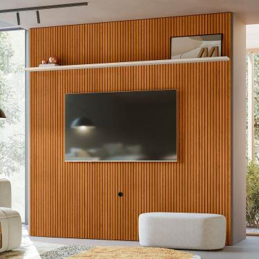 Imagem de Painel Ripado Piso-Teto 238cm x 244,5cm para TV até 75 Polegadas New Guaporé Madetec
