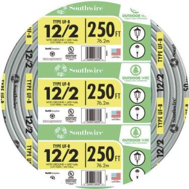 Imagem de Cabo de alimentação subterrâneo Southwire UF-B 12/2 AWG 250 pés