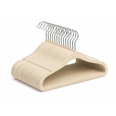 Imagem de Kit 100 Cabide Infantil Rister Baby Veludo Slim Antideslizante Ultra F