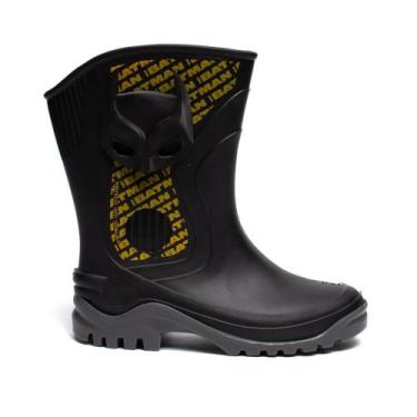 Imagem de Bota Galocha Infantil Grendene Batman Preto Cinza, Preto, Cinza, 25